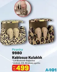 PİRANHA 9980 KABLOSUZ BLUETOOTH KULAKLIK fiyat ve kampanya bilgisi